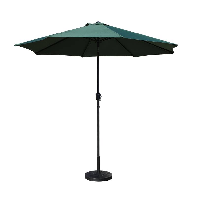 Davee 9 Ft Outdoor Patio Market Umbrella with Base - Green