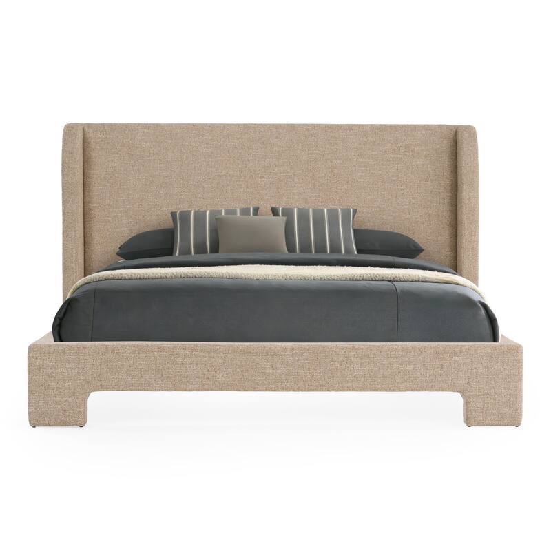 Modrest Emilio Modern Beige Fabric Bed