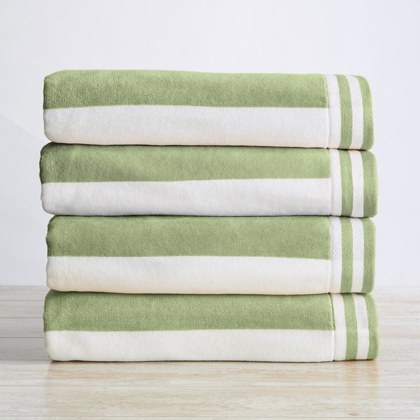 Beach Towels (Eucalyptus Green / White Color)