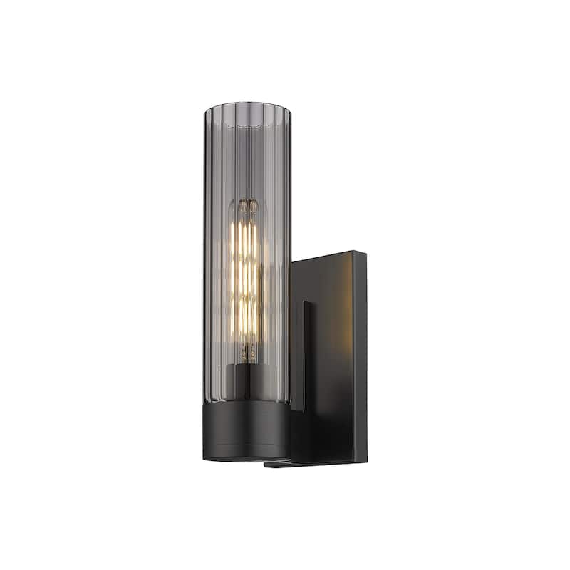 Innovations Lighting Empire - 1 Light 11" Wall-Mounted Sconce - Matte Black/Light Smoke