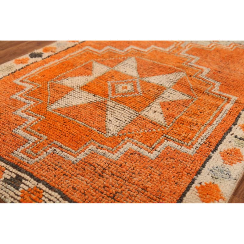 Anatolian Oriental Vintage Runner Rug Handmade Wool Carpet - 2'11"x 11'2"