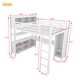 preview thumbnail 20 of 26, Metal Loft Bed with Bookcase, Wardrobe and L-shaped Desk, Full Loft Bed with Storage Cubes and Shelves for Kids Teens Adults