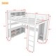 preview thumbnail 18 of 26, Metal Loft Bed with Wardrobe And L-shaped Desk, Full Size