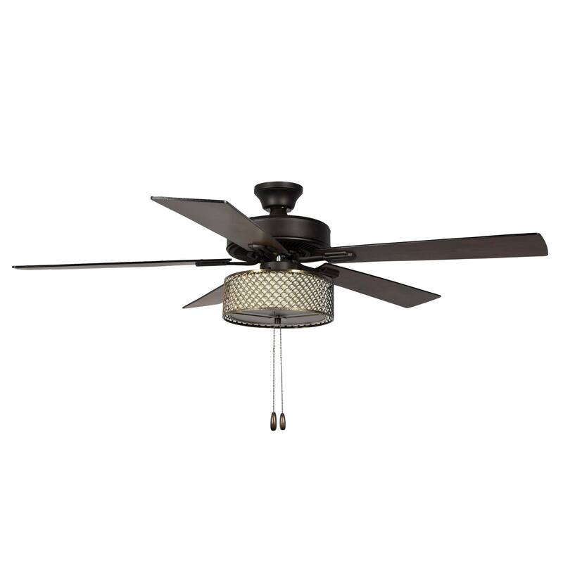 Copper Grove Leyla 52-inch 5-blade Bronzed Wave LED Ceiling Fan