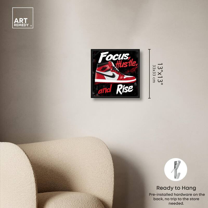 Hustle and Rise Sneaker Red Canvas by Art Remedy