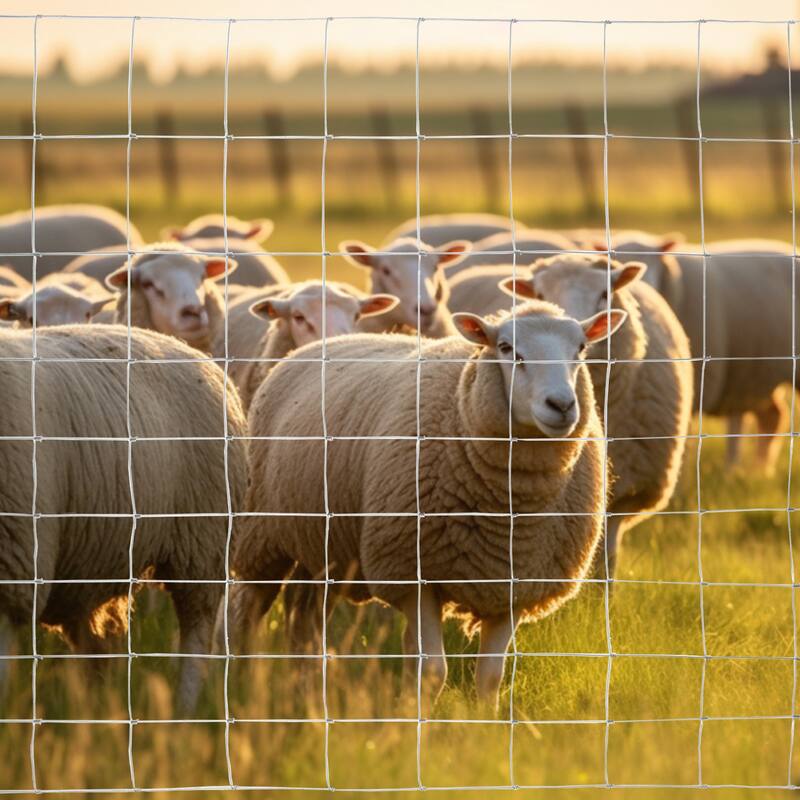 GDFStudio - Henry Advanced Weave Galvanized Steel Farm Fence - 4x164 ft - Silver