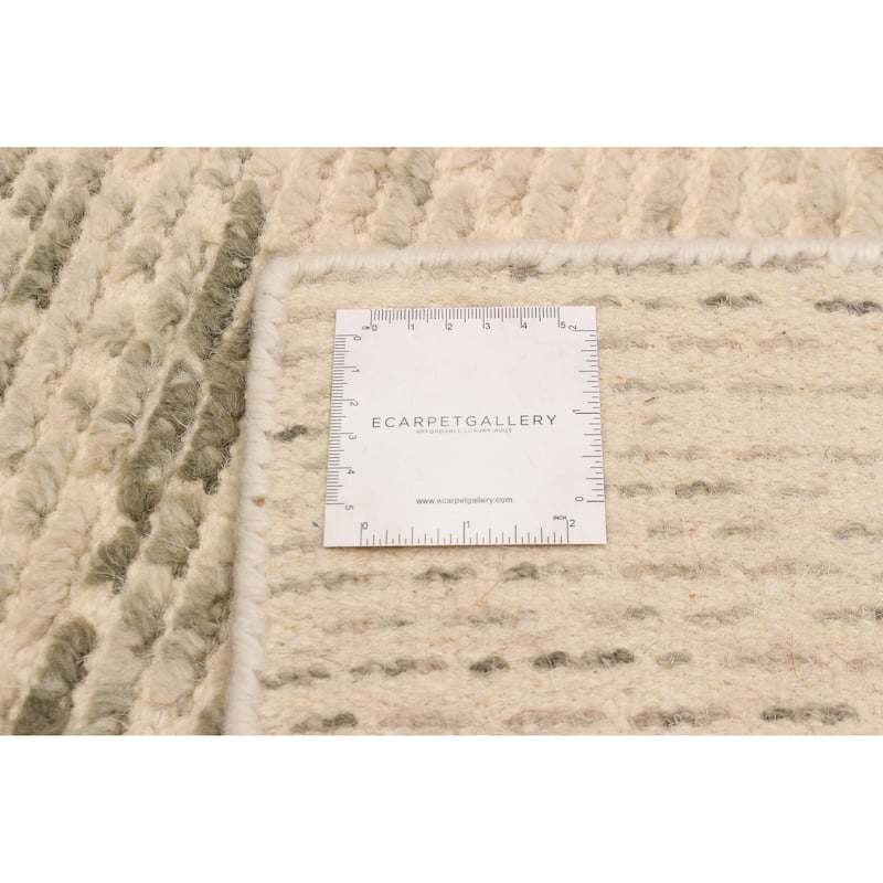 ECARPETGALLERY Hand-knotted Tangier Cream Wool Rug - 5'3 x 7'7