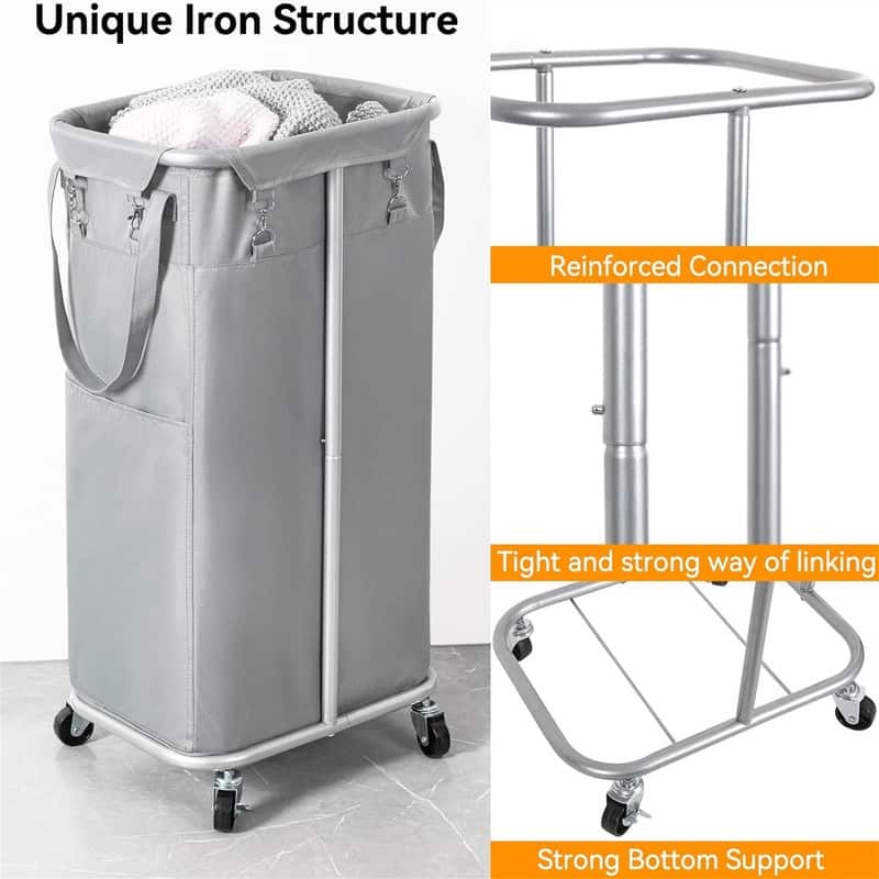 100L Rolling Laundry Hamper with Wheels - 16.5"L x 12.6"W x 31.9"H