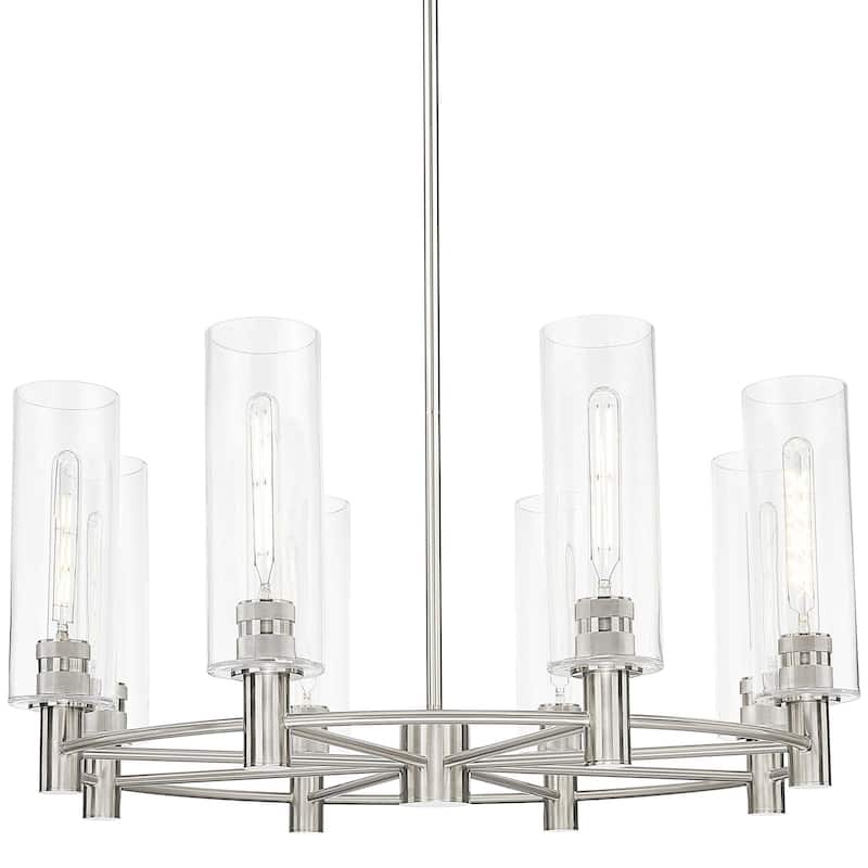Innovations Lighting 434-8CR-15-32 Crown Point Chandelier Crown Point - Satin Nickel / Clear
