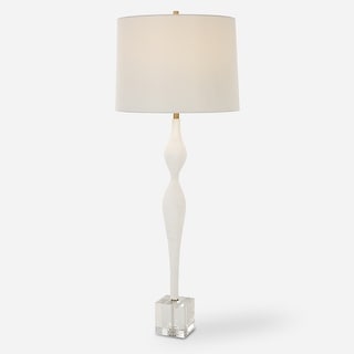 Uttermost Helena Slender White Table Lamp - 36"H,   Shade 10"H x 14"Dia
