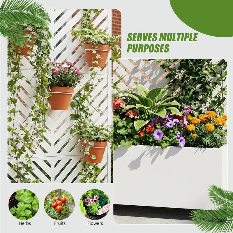 Raised Garden Bed Planter with Trellis Movable Planter Box with Lockable Wheels