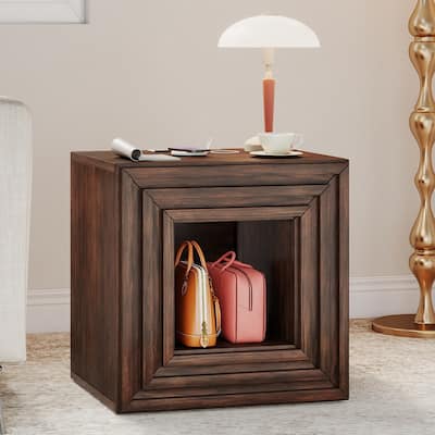 Moasis Chairside End Side Table with Drawer and Storage for Living Room