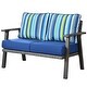 preview thumbnail 35 of 42, OVIOS Outdoor Steel Frame Bench Wicker Stripes Pattern Cushion Loveseat