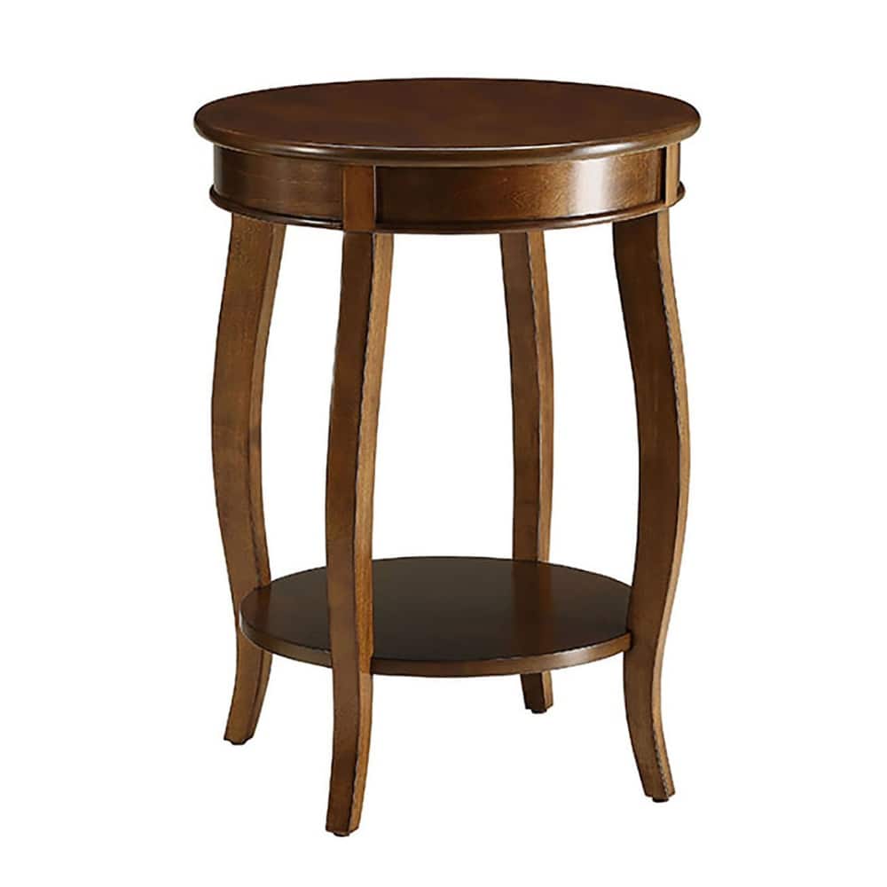 Clarissa Round Side Table with Bottom Shelf