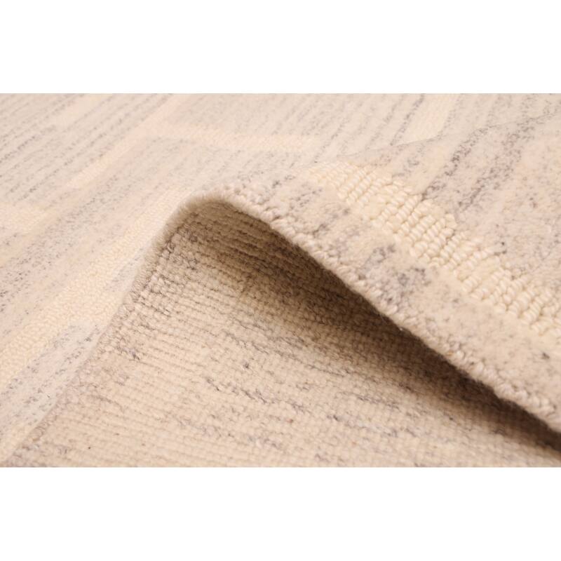 ECARPETGALLERY Hand-knotted Opulence Light Grey Wool Rug - 8'0 x 9'10