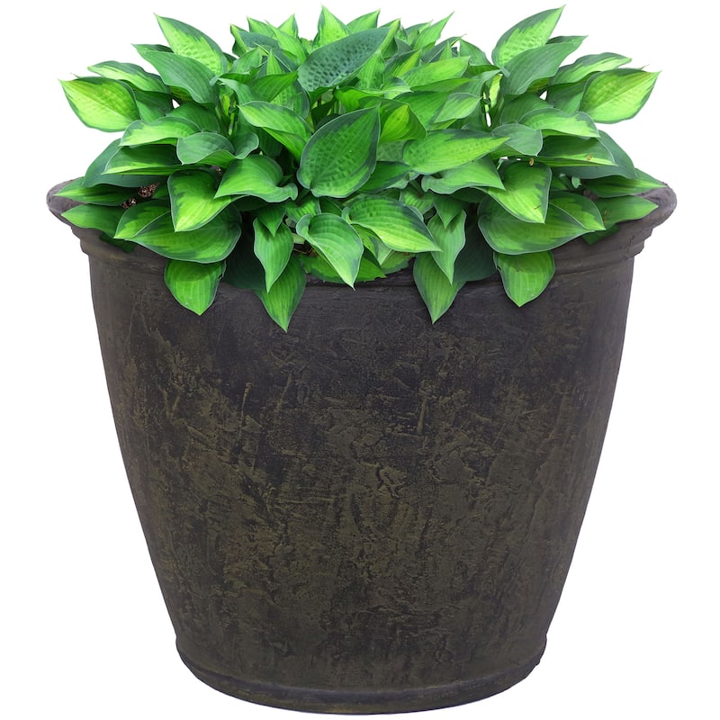 Sunnydaze Anjelica Outdoor Flower Pot Planter - Sable Finish - 24-Inch