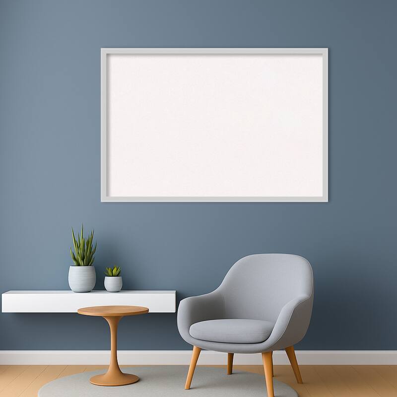 Incline Silver Wood Framed Cork Board - Bulletin Board, Organization Board, Pin Board