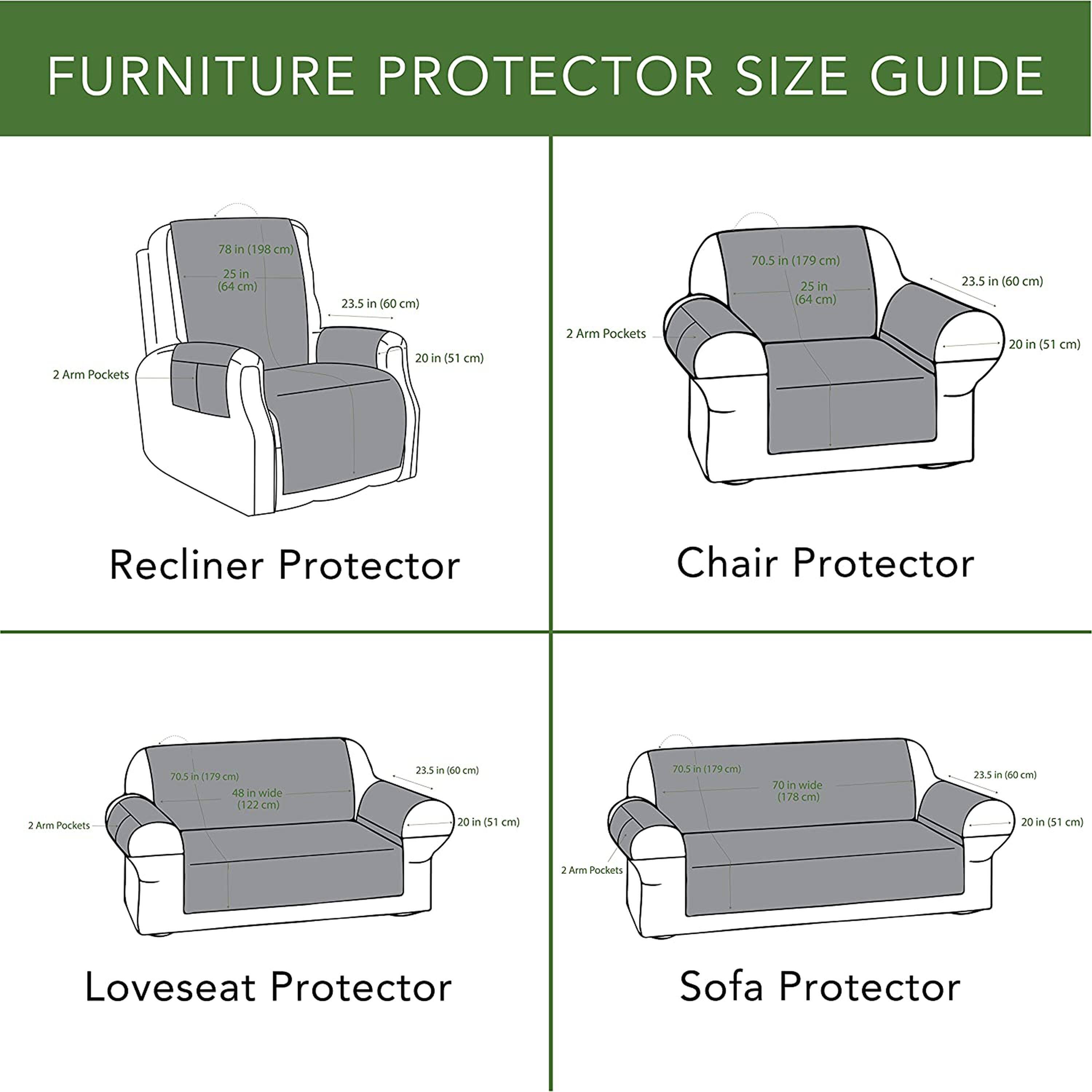 Teflon Newfield Reversible Love Seat Cover, Grey and Black Bed Bath