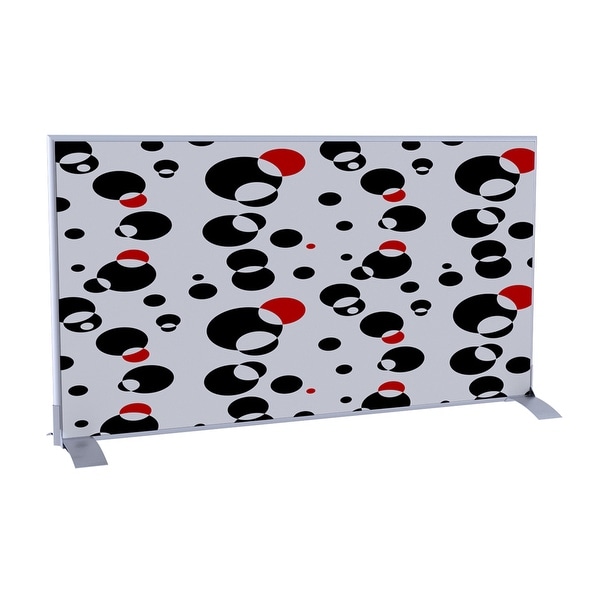 Paperflow EasyScreen Aluminium Frame Horizontal Divider Screen - Black and Red Bubbles. Opens flyout.