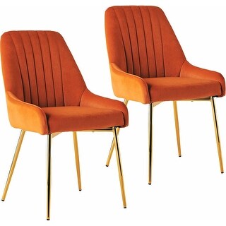 Modern Velvet Dining Chairs Set of 2 with Gold Metal Legs, Upholstered ...