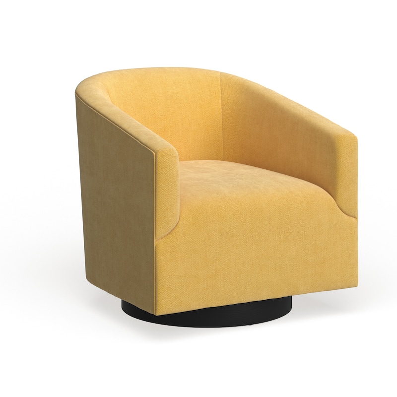 Copper Grove Pregrada Wood-base Swivel Chair - Yellow