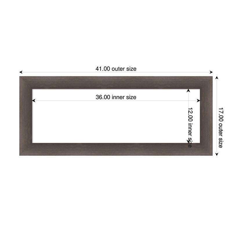 Amanti Art Hardwood Chocolate Framed Dry Erase Magnetic Board - 41 x 17 in - Hardwood Chocolate