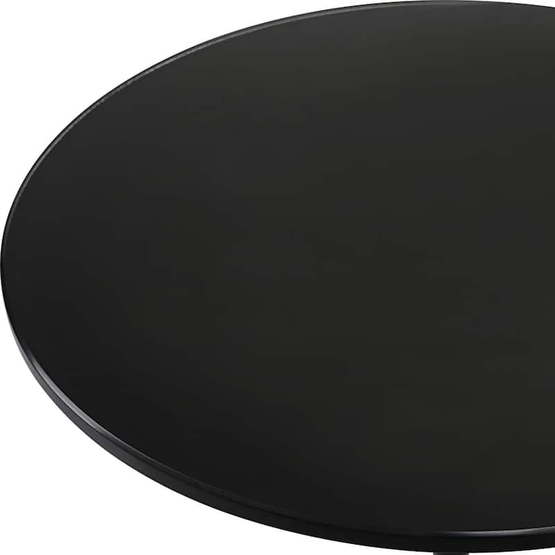 Accent Table with Glass Top - 23.75" - Black and Brass Finish