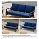 preview thumbnail 34 of 90, Casual Wood Outdoor Patio Sofa Loveseat with Cushion