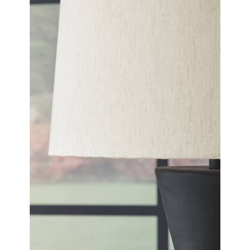 Signature Design by Ashley Scarbot Distressed Black Table Lamp (Set of 2) - 13.5" W x 13.5" D x 26" H