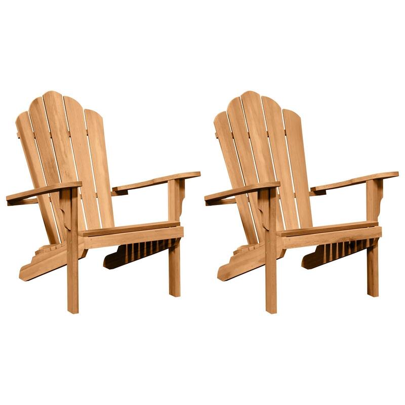 vidaXL Garden Adirondack Chairs 2 pcs Brown Teak - 30.3 x 30.7 x 37.4