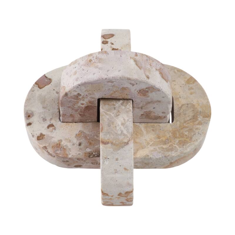 Stone Marble Decorative Object Interlocking Sculptural Form Accent