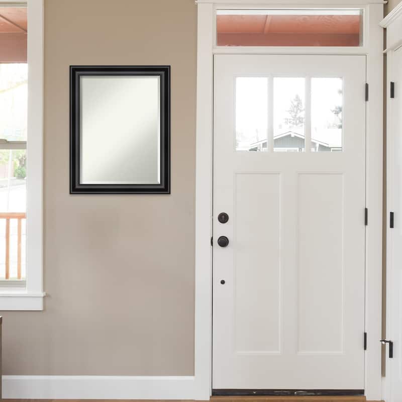 Beveled Wall Mirror - Grand Black Narrow Frame - Grand Black Narrow