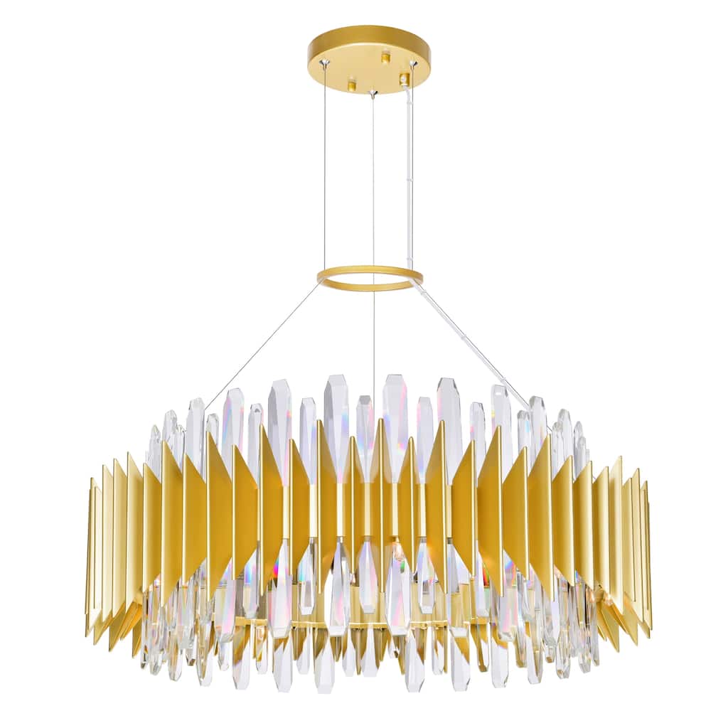 Cityscape 18 Light 28in Satin Gold Chandelier - Satin Gold