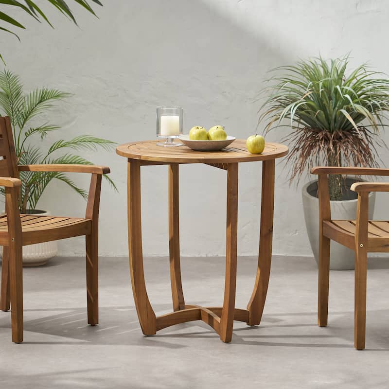 Christopher Knight Home - Outdoor Solid Wood Dining Set Options with Handwoven Wicker Chairs and Multiple Table Styles