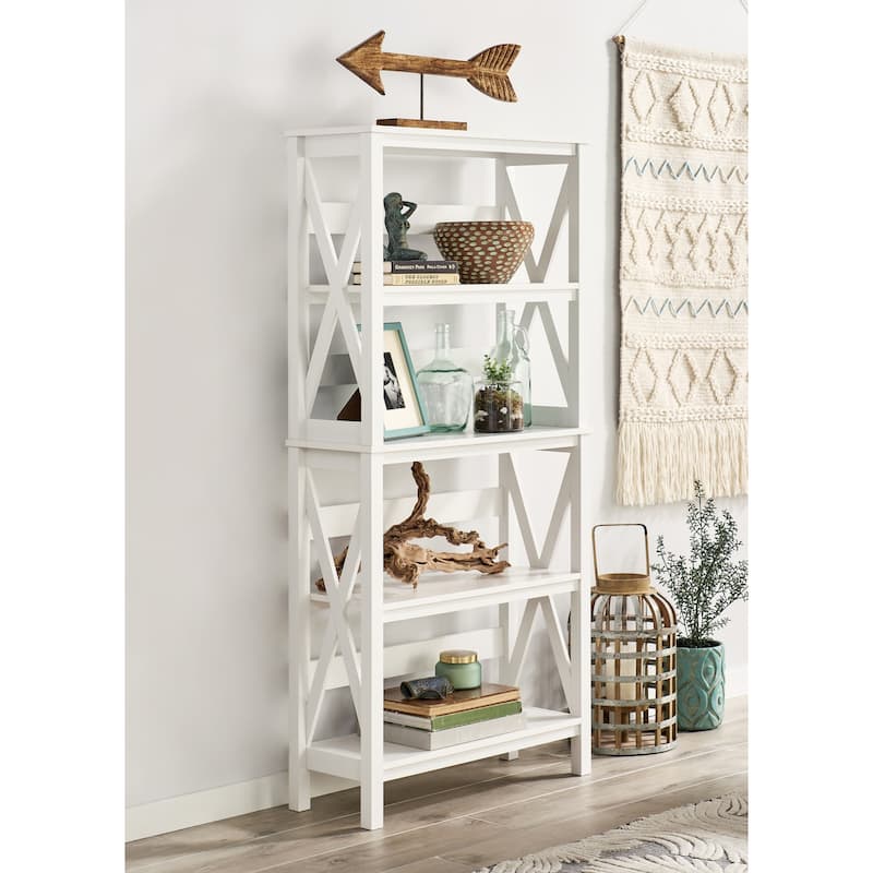The Gray Barn Xanadu Hill X-frame Bookshelf - White