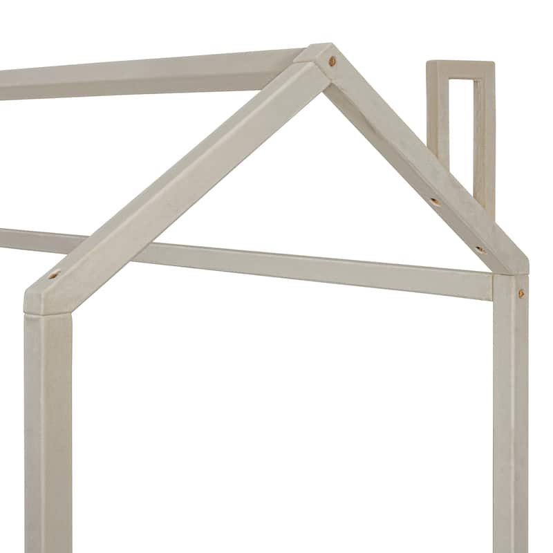 Velvet House Frame Bed Full Size Low Floor Bed Wood Bed