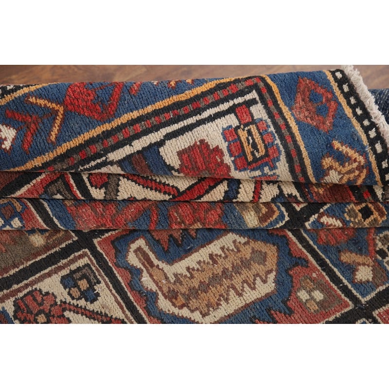 Garden Design Bakhtiari Vintage Persian Rug Handmade Wool Carpet - 6'10" x 9'4"