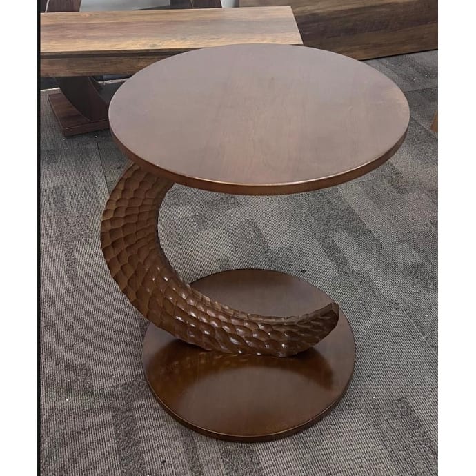 18.9" Compact Round End Side Table - Brown