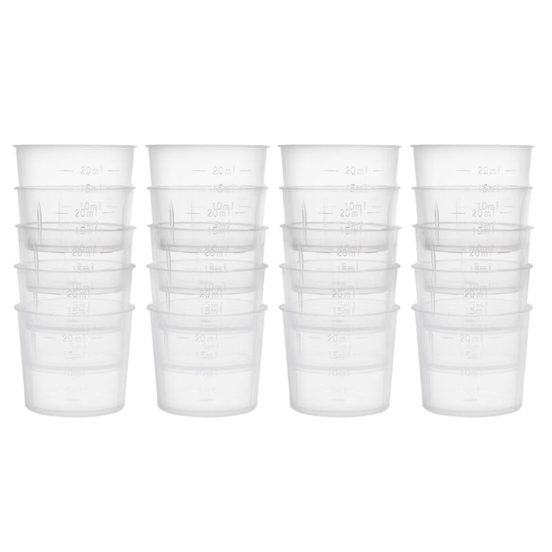 Transparent Measuring Cup Lab PP Plastic Graduated Beaker 20ml