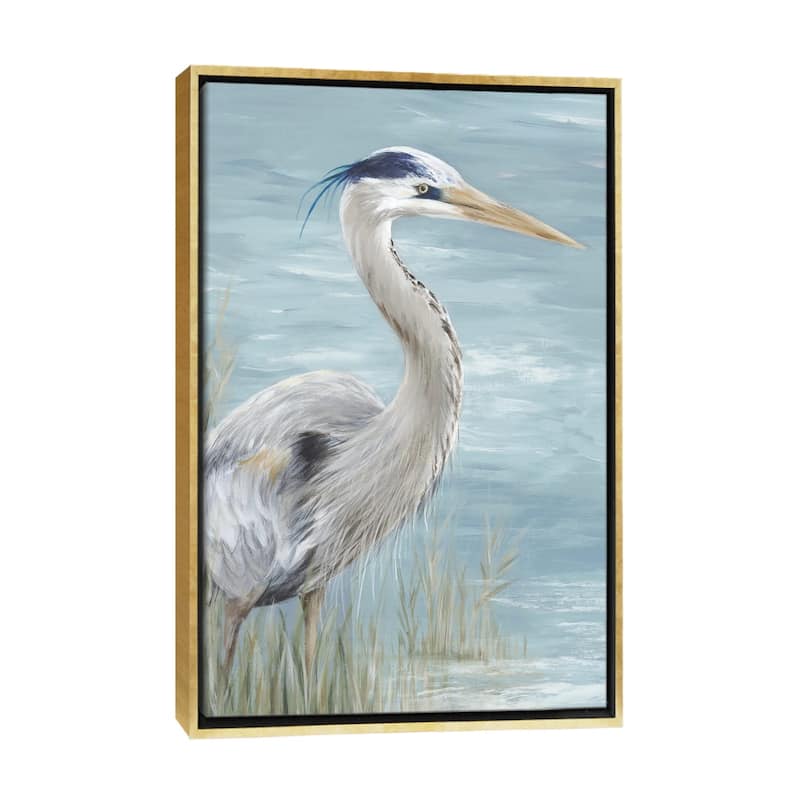iCanvas "Great Blue Heron Gaze" by Eva Watts Framed Canvas Print - Gold - 40x26