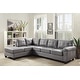 Sectional Sofa with Tufted Backs Covered in Durable Faux Leather, L ...