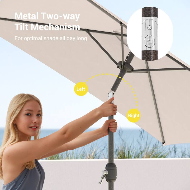 BONOSUKI 6.5x6.5Ft Patio Market Umbrella Weather-Resistant Frame