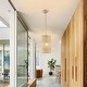 preview thumbnail 3 of 11, Farmhouse Mini Pendant Cylinder Rope Mesh Cage Kitchen Island Lights for Dining Room - 9.84" W x 19.29" H