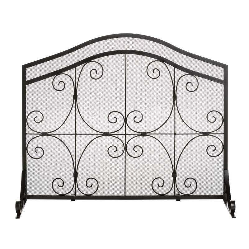 Small Crest Flat Guard Fireplace Screen