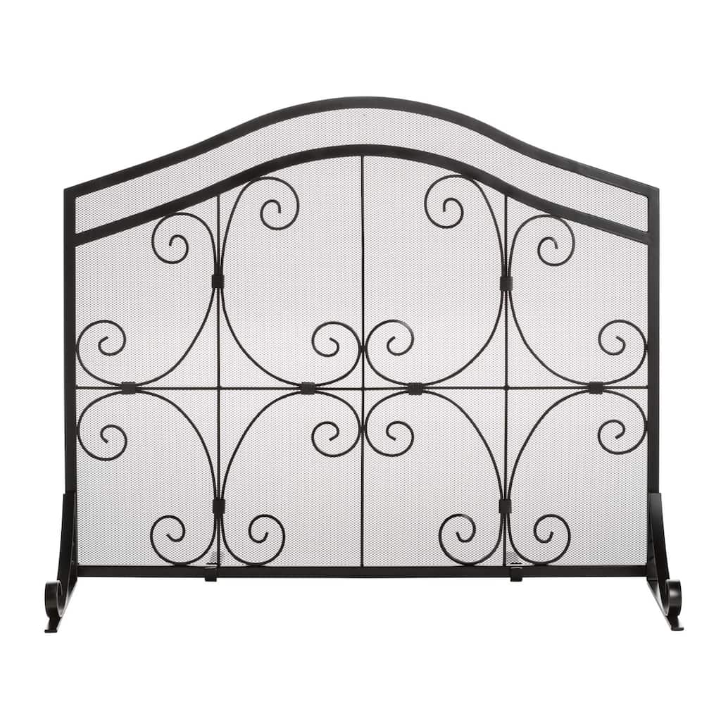 Small Crest Flat Guard Fireplace Screen