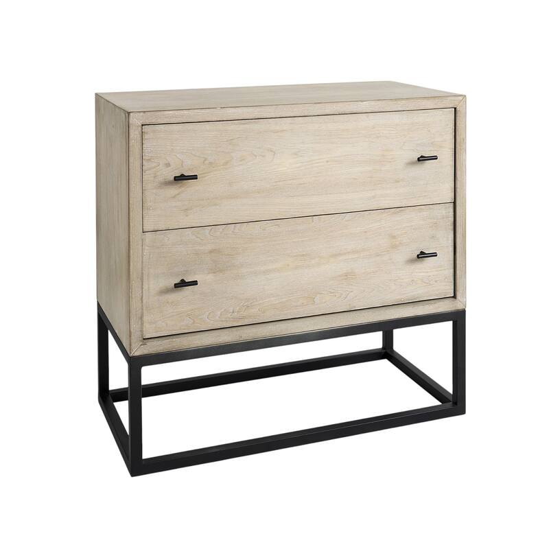 HomeRoots 32" Natural Solid Wood Two Drawer Sideboard - 15.94' X '30.12' X '31.89