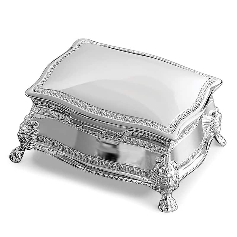 Curata NickelPlated Hinged Lid FeltLined Figaro Rectangular Footed