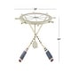 preview thumbnail 17 of 18, White Metal Ship Wheel Top Accent Table with Oar Shaped Legs