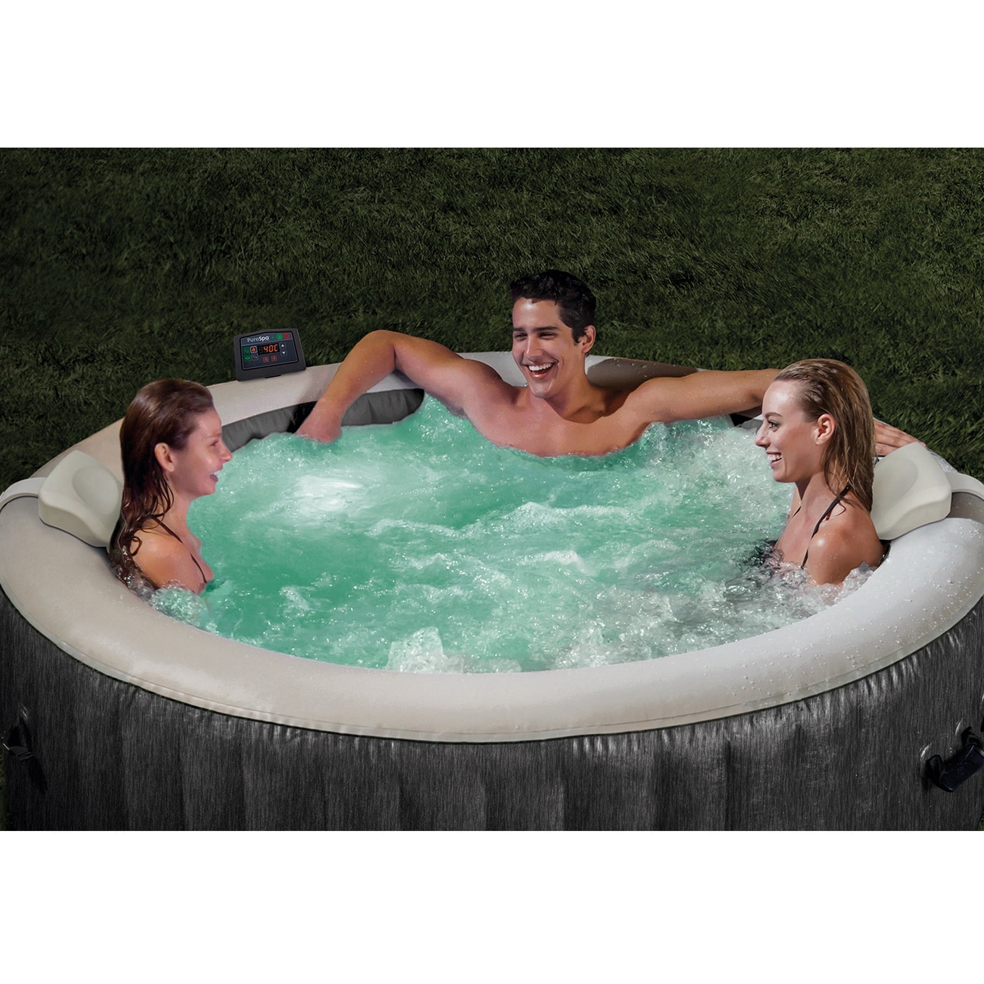 Intex 28439E Greywood Deluxe Person Inflatable Hot Tub Bubble Jet Spa Kit  100 Bed Bath  Beyond 35732812
