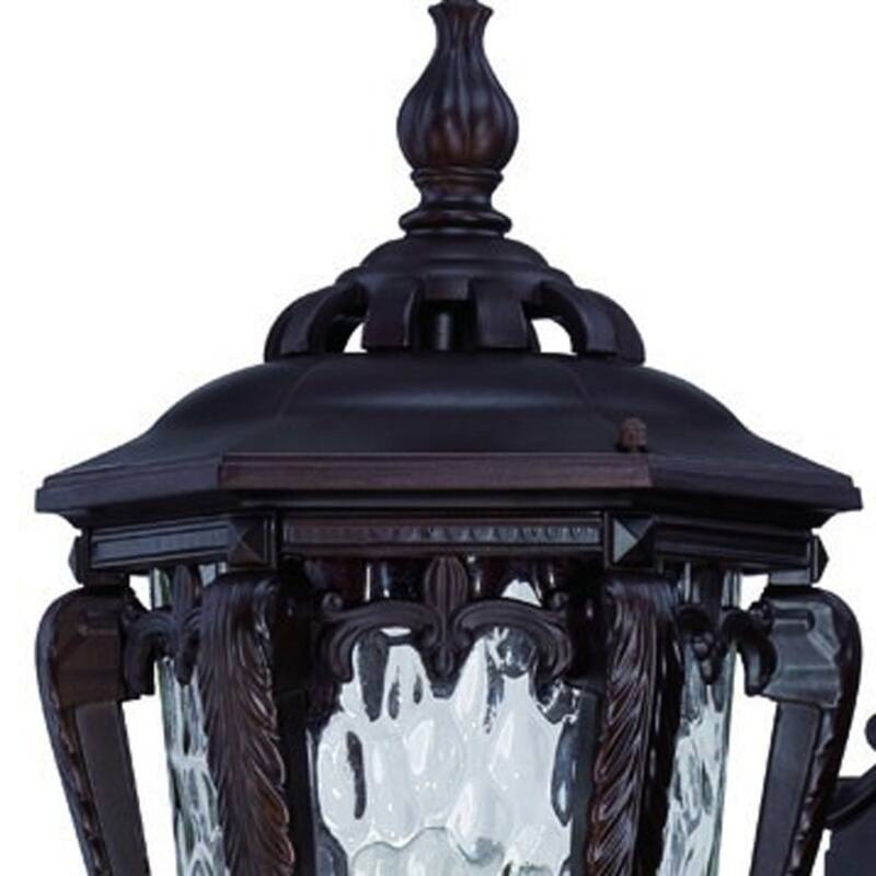 Bronze Aluminum Outdoor Wall Lantern Light with Hammered Glass Hardwired - 11.50” x 9.50” x 23” (D x W x H)